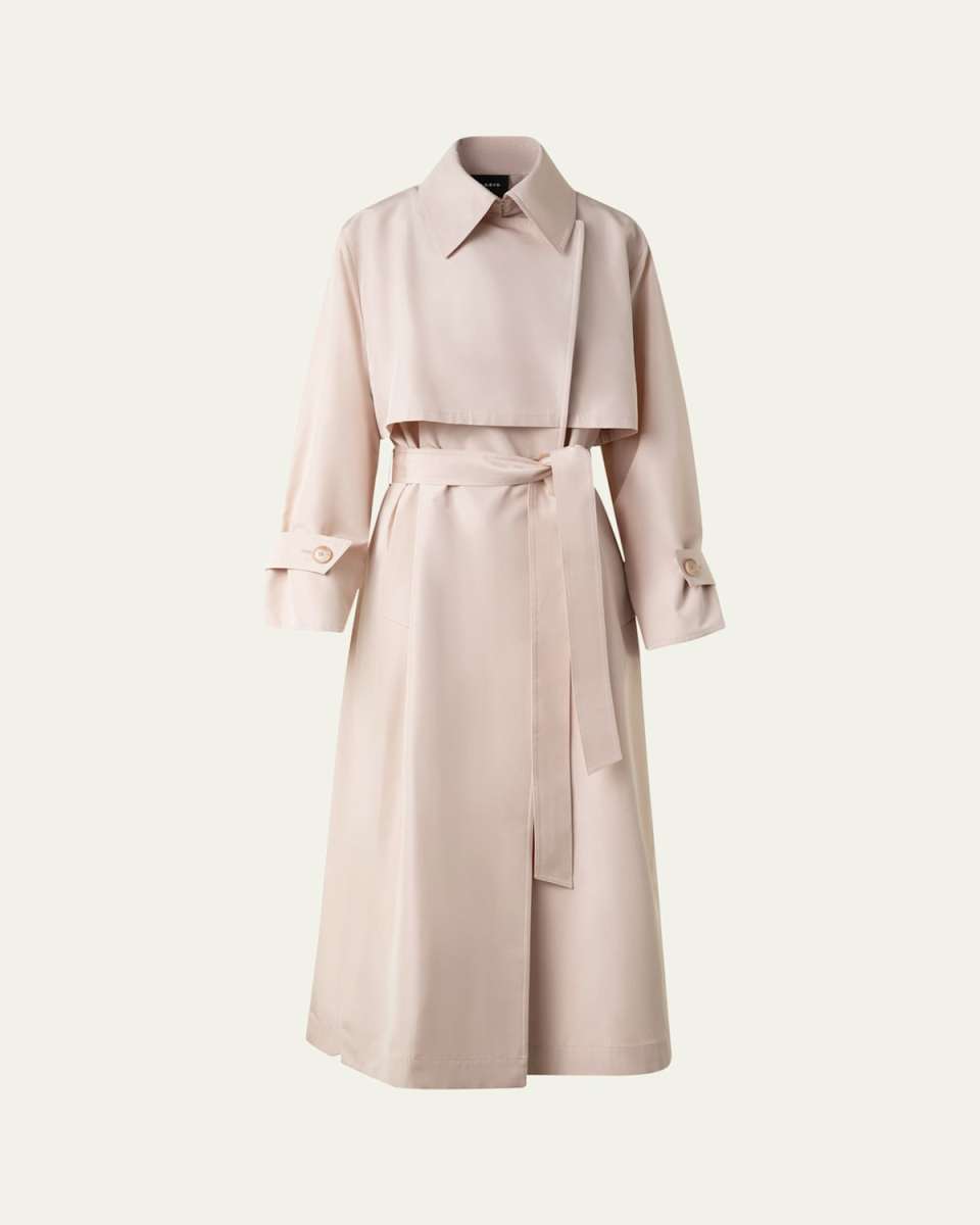 Haider Oversized Silk Taffeta Trench Coat
